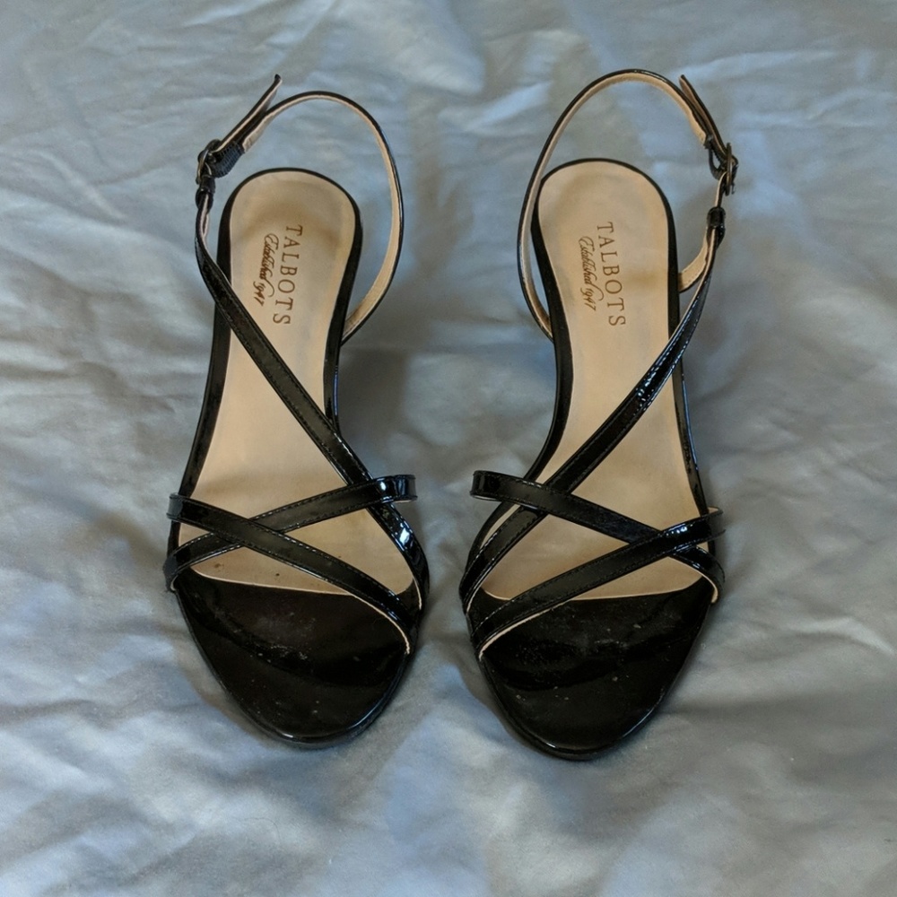 Black strappy heels